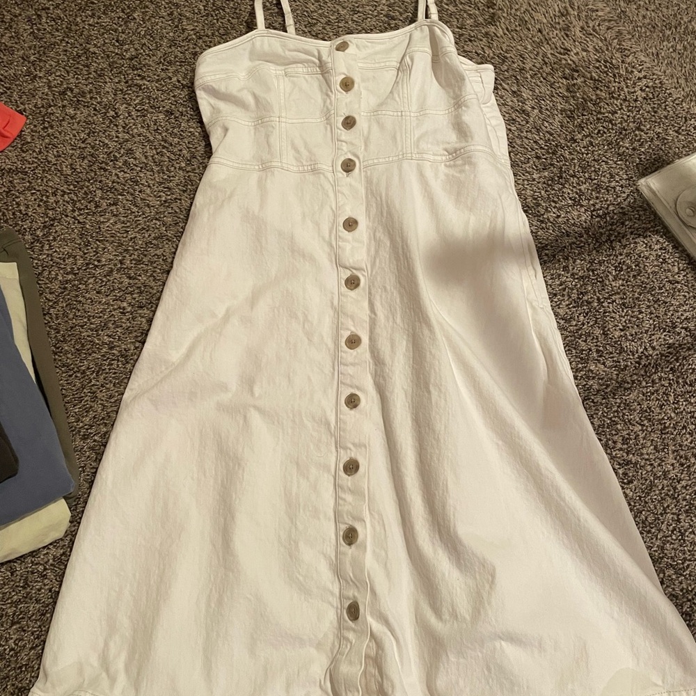 Universal Thread White Button-Front Midi Dress